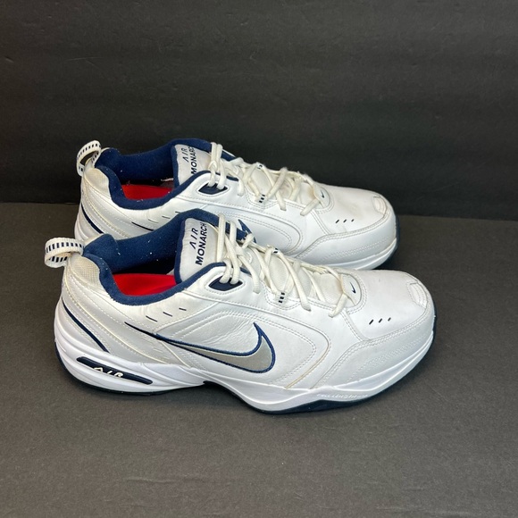 Nike Air Monarch IV Mens Size 14 White and Navy Sneakers - Picture 1 of 10